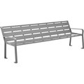 Hangzhou Zhouxu Trading Co.- Shanghai Global Industrial 8' Outdoor Horizontal Steel Slat Park Bench w/ Back, Gray 436976GY